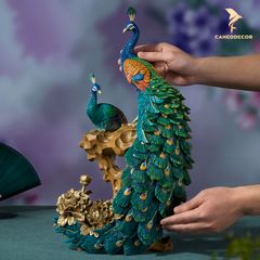 Lục Khổng Tước - Đôi Chim Công Uyên Ương Bằng Đồng