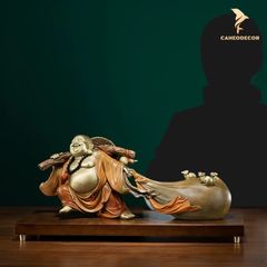 Tượng Đồng Đức Phật Di Lặc Kéo Bao