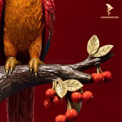 Tượng Đôi Vẹt Uyên Ương Bằng Đồng - Cao Cấp