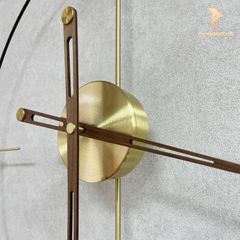 Đồng Hồ Treo Tường Tối Giản Hiện Đại SIMPLE - Mặt Gỗ Óc Chó & Mạ Đồng