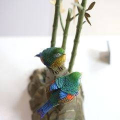 Tượng Tiểu Cảnh Đôi Chim Cành Trúc Bằng Đồng