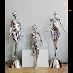 Mô Hình Tượng Đèn Trang Trí Hiện Đại - Cô Gái Robot