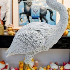 Tượng Cò Trắng Bằng Đồng Thủ Công - Đồ Trang Trí Cao Cấp