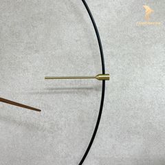 Đồng Hồ Treo Tường Tối Giản Hiện Đại SIMPLE - Mặt Gỗ Óc Chó & Mạ Đồng
