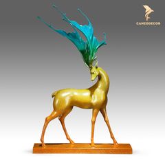 Tượng Hươu Sừng Nước Phong Cách Bằng Đồng - Cao Cấp