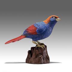 Tượng Chim Khướu Đuôi Đỏ Bằng Đồng - Trang Trí Để Bàn