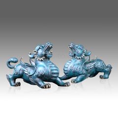 Tượng Đồng Tỳ Hưu Chiêu Tài Lộc Vượng Khí - Xanh Đại Dương