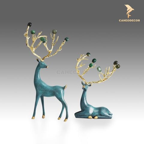 Trang Trí Để Bàn - Tượng Hươu Xanh Trường Thọ