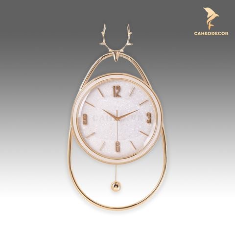 Đồng Hồ Trang Trí Treo Tường Hươu Quả Lắc