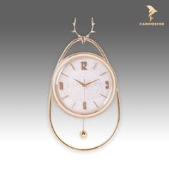 Đồng Hồ Trang Trí Treo Tường Hươu Quả Lắc