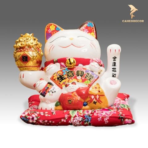 Mèo Thần Tài Vẫy Tay - Kim Tiền Phát Tài (25cm)