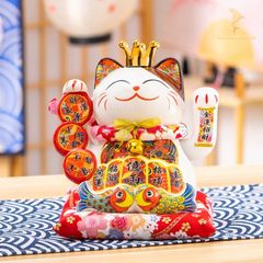 Mèo Thần Tài Vẫy Tay - Chiêu Lộc Chiêu Tài (21cm)