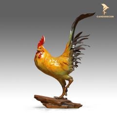 Tượng Đồng Gà Trống Vàng May Mắn - Cao Cấp
