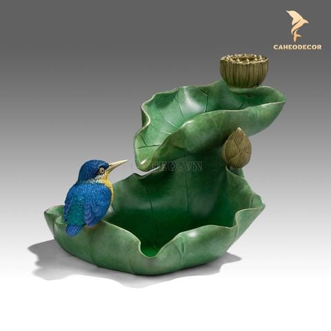 Thác Khói Trầm Hương Lá Sen Bằng Đồng