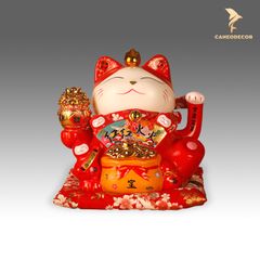 Mèo Thần Tài Vẫy Tay - Kim Vận Phát Tài (22cm)