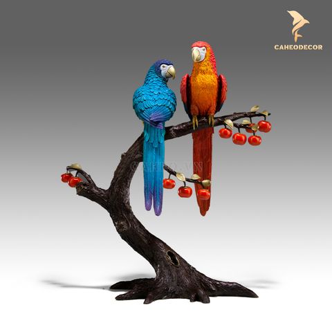 Đôi Vẹt Đậu Cây Hồng Bằng Đồng - Cao Cấp