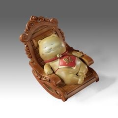 Tượng Mèo Thần Tài May Mắn, Phước Lành Bằng Đồng