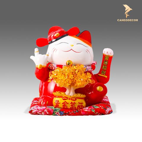 Mèo Thần Tài Vẫy Tay - Tài Lộc Sung Túc (25cm)