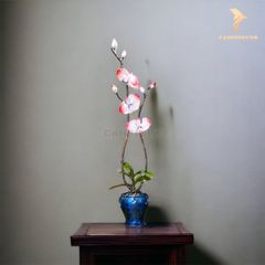 Trang Trí Để Bàn - Bình Hoa Lan Hồ Điệp Bằng Đồng