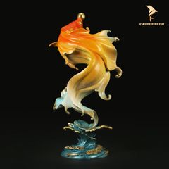 Tượng Cá Chép Ngậm Ngọc Bằng Đồng