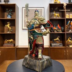 Tượng Quan Công Cầm Đao Bằng Đồng - Uy Nghi Trấn Trạch