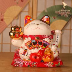 Mèo Thần Tài Vẫy Tay - Tấn Tài Tấn Lộc (25cm)