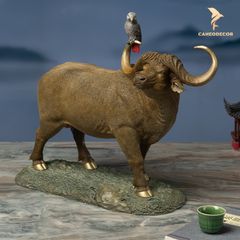 Trâu Đồng Chim Vẹt - Tượng Đồng Trang Trí Để Bàn