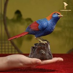 Tượng Chim Khướu Đuôi Đỏ Bằng Đồng - Trang Trí Để Bàn