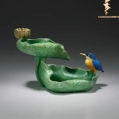 Thác Khói Trầm Hương Lá Sen Bằng Đồng