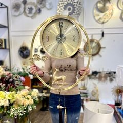 Đồng Hồ Trang Trí Treo Tường Hươu Vàng Trường Thọ