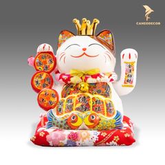 Mèo Thần Tài Vẫy Tay - Chiêu Lộc Chiêu Tài (21cm)