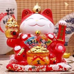 Mèo Thần Tài Vẫy Tay - Chiêu Tài Vượng Lộc (30cm)