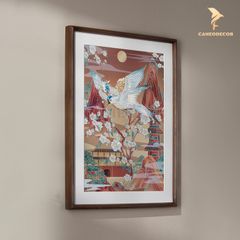 Tranh Đồng Hỷ Thước Đăng Mai - Tin Vui May Mắn