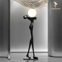Tượng Đèn Trang Trí - Cô Gái Ôm Đèn