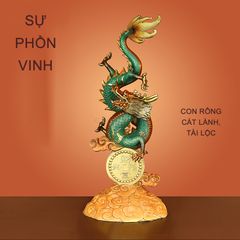 Tượng Rồng Phong Thuỷ Tài Lộc Bằng Đồng