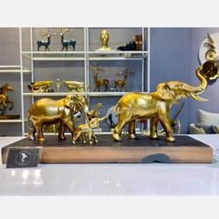 Tượng Gia Đình 3 Voi Bằng Đồng