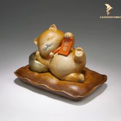 Tượng Đồng Mèo Thần Tài - Mèo Tài Lộc