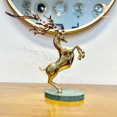 Tượng Trang Trí Để Bàn Hiện Đại - Hươu Sừng Lộc Vàng
