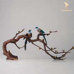 Tượng Đồng Đôi Chim Hỷ Tước - Hỉ Thước Đăng Mai - Cao Cấp