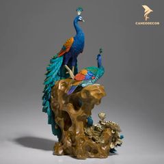 Lục Khổng Tước - Đôi Chim Công Uyên Ương Bằng Đồng