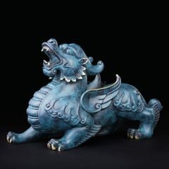 Tượng Đồng Tỳ Hưu Chiêu Tài Lộc Vượng Khí - Xanh Đại Dương