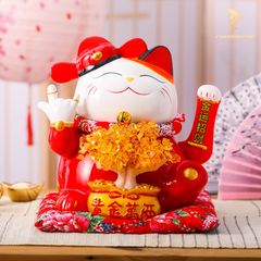 Mèo Thần Tài Vẫy Tay - Tài Lộc Sung Túc (25cm)