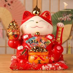 Mèo Thần Tài Vẫy Tay - Chiêu Tài Vượng Lộc (30cm)