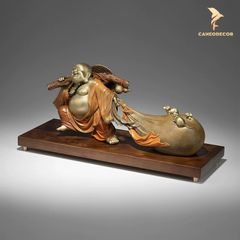 Tượng Đồng Đức Phật Di Lặc Kéo Bao