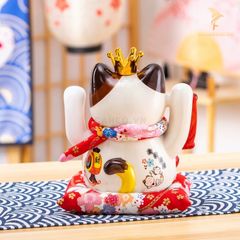 Mèo Thần Tài Vẫy Tay - Chiêu Lộc Chiêu Tài (21cm)