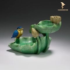 Thác Khói Trầm Hương Lá Sen Bằng Đồng