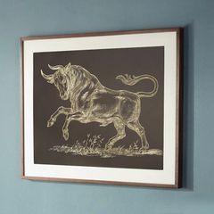 Tranh Đồng Điêu Khắc Thủ Công Bò Tót Tài Chính Phong Thuỷ