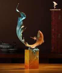Tượng Đồng Cá Chép Tự Do - Cao Cấp