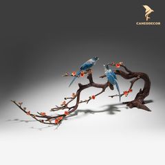 Tượng Đôi Chim Hỷ Tước Bằng Đồng - Cao Cấp