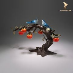 Đôi Chim Đậu Cành Hồng Bằng Đồng - Cao Cấp